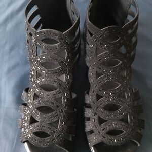 Black summer shoes for women or young girls.